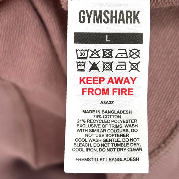 Gymshark Rest Day Sweats 1/4 Zip Men's L Powder Mauve LS Sweatshirt Oversize New - Picture 5 of 7